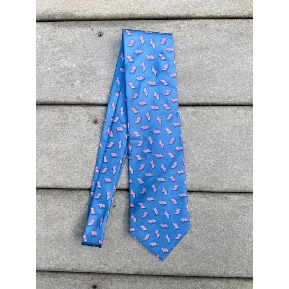 Vintage Beaufort by Tie Rack 100% silk blue tie Union Jack British Flag